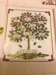 Details About G Family Tree Heirloom Sampler Birds Apples Cross Stitch Chart