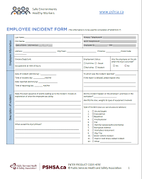 Pshsa Employee Incident Report