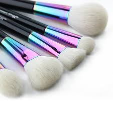 anmor 5 pieces soft makeup brush set goat hair make up brushes colorful cosmetics brush kit