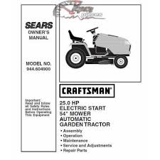Craftsman Tractor Parts Manual 944 604900