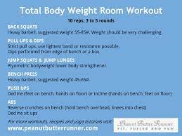 total body weight room workout peanut