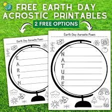 earth day acrostic poem worksheets 2