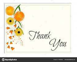 Thank You Card With Watercolor Flowers On Beige Background
