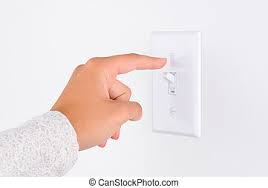 When the printer is connected to the network there is the wireless connected signal illuminated and also a blue light is the paper exit opening: Man Turning Off The Lights Man S Hand With Finger On Light Switch About To Turn Off The Lights Closeup Of Hand And Switch Canstock