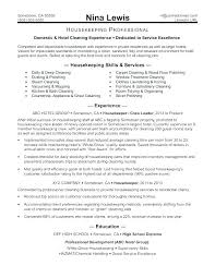 Housekeeping Resume Objective Housekeeper Resume Objective
