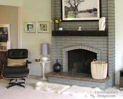 Grey Painted Fireplace Painted Brick