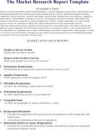 Market Research Report Sample Template Outline Marketing Example Of