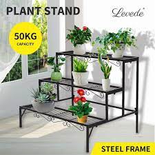 The planter offers storage space for one plant or pot. Buy Levede Plant Stands Outdoor Indoor Metal Flower Pot 3 Garden Corner Shelf Grays Australia