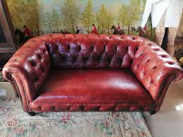 19th century red leather chesterfield sofa