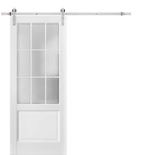 sy barn door 24 x 80 inches frosted