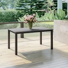 Tk Classics Kathy Ireland Homes And Gardens Madison Ave 60 In Aluminum Concrete Outdoor Dining Table