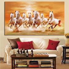 white horses canvas wall mural s
