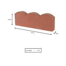 Red Straight Scallop Concrete Edger