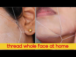 how to thread your face at home upper