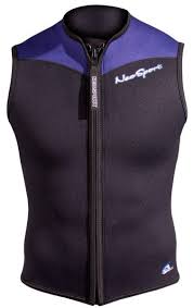 2 5mm Mens Neosport Neoprene Zipper Vest Black Blue
