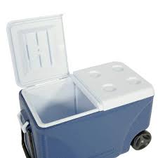 rubbermaid 75 qt blue wheeled cooler