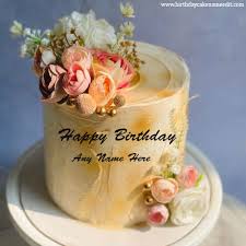 happy birthday flower decoration cake