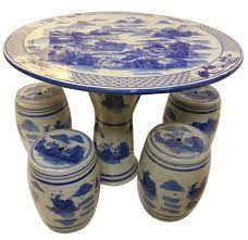 Blue And White Porcelain Garden Table