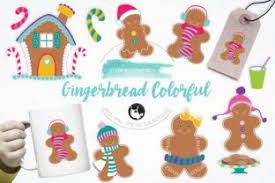 Gingerbread Colorful Graphic By Prettygrafik Creative Fabrica Scary Art Christmas Candy Illustration