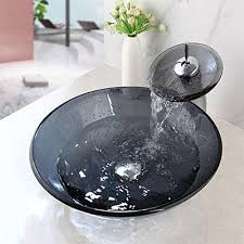 Ouboni Bathroom Vessel Sink Black Grey