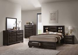 wood bookcase headboard queen bedroom set