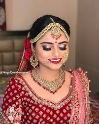 photo of red bridal lehenga with