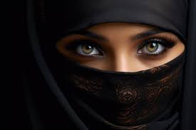 deep eyes look of beautiful muslim arab
