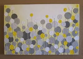 Grey Wall Art Yellow Canvas Art