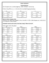 Giant Verb Review For All Spanish Tenses Answer Key