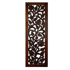 benzara brown wooden wall panel with