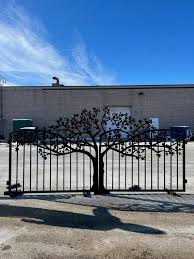 Oak Tree Cut Out Driveway Gate Custom