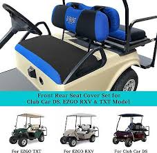 Front And Rear Golf Cart Seat Cover Set
