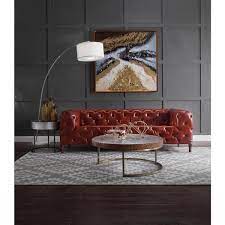 Acme Orsin Merlot Top Grain Leather Sofa