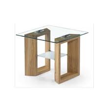 Small Glass Table With Oak Legs