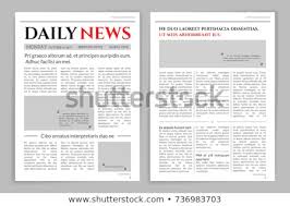 Newspaper Template Design Mockup Newspaper Layout Stock Vector