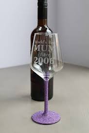 Personalised Glittered Wine Glass By