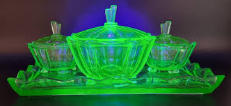 Antique Art Deco Uranium Vaseline Green