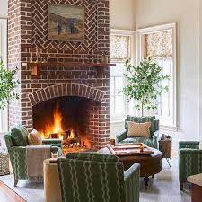red brick fireplace surround design ideas