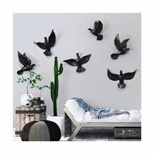 Black Aluminium Bird Wall Decor