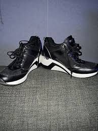 black leather fashion sneaker shoes