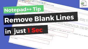 notepad delete blank rows