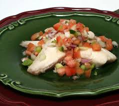 This white fish is sustainable as well. Roasted Fish With Christmas Salsa Diabetic Recipe Diabetic Gourmet Magazine