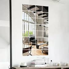 Idealhere 32pcs Glass Mirror Tiles Wall