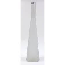 Large Frosted And Clear Glass Vase From