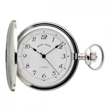 chrome plated mechanical pocket watch