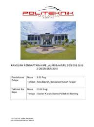 Cara permohonan politeknik 2020 online. Panduan Pendaftaran Pelajar Baharu Sesi Dis 2018 Politeknik Banting Selangor Pbs Kampus Pbs Pdf Document