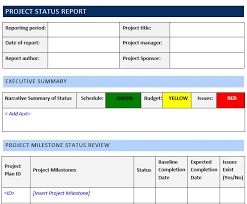 project status report template word