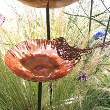 Small Copper Garden Chalice Birdbath