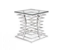 Snyder Modern Square Glass End Table