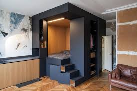 cozy bedroom with a sleeping box